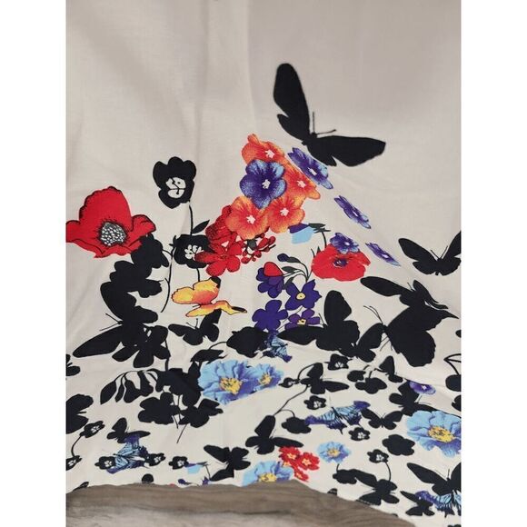 🦋 Pinup Retro Vintage 1950s Butterfly Floral Print Tea Dress with Belt SIZE L N - Picture 10 of 16